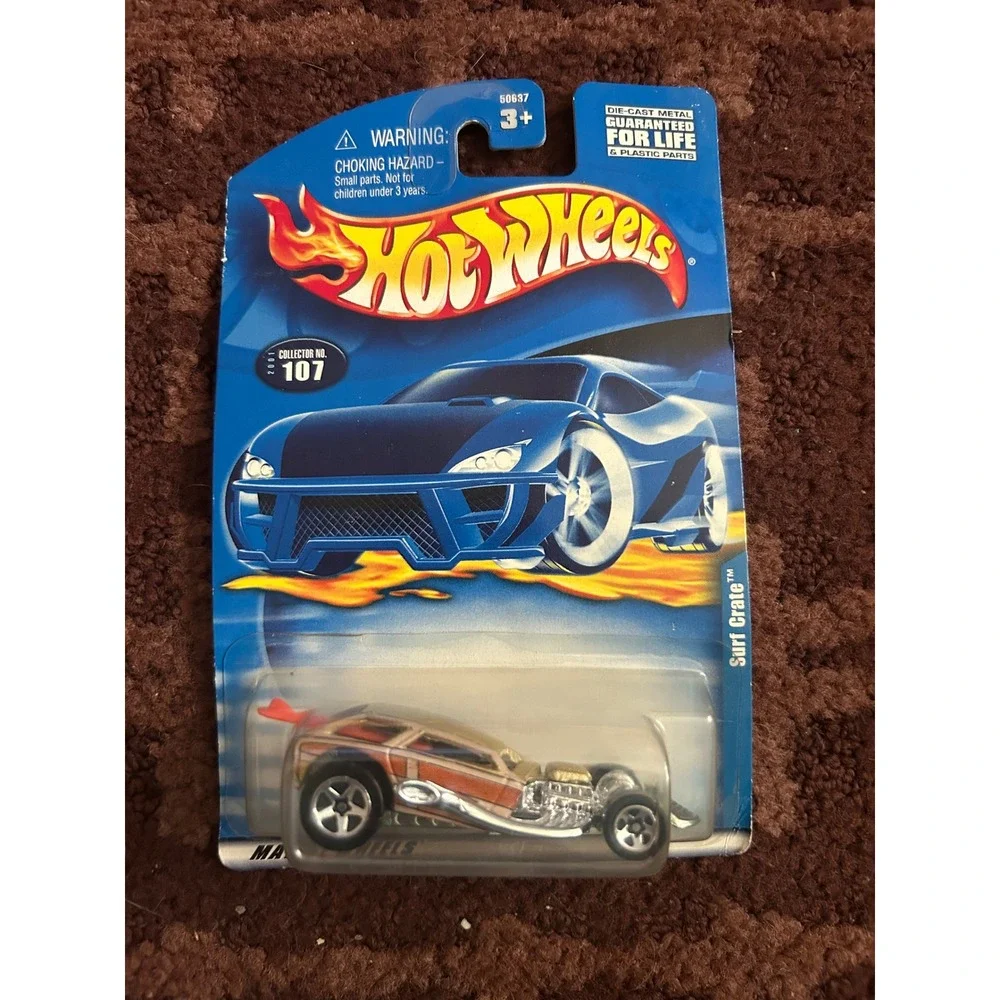 Hot Wheels Surf Crate‎ 2001 Collector No 107 Tan Woodie Diecast Car 50637 NEW